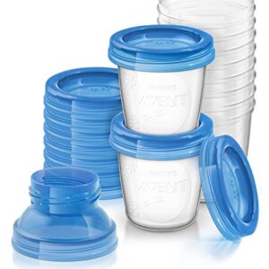 Philips AVENT Breast Milk Storage Cups And Lids, 10 6oz Containers, SCF618/10