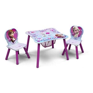 delta children kids table and chair set with storage (2 chairs included) - ideal for arts & crafts, snack time, homeschooling, homework & more, disney frozen
