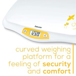 Beurer BY80 Digital Baby Scale, Infant Scale for Weighing in Pounds, Ounces, or Kilograms up to 44 lbs, Newborn Scale with Hold Function, Pet Scale for Cats and Dogs