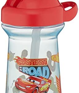 The First Years Disney/Pixar Cars Toddler Straw Cup - Spill Proof Flip Top Toddler Sippy Cups - 18 Months and Up - 10 Oz