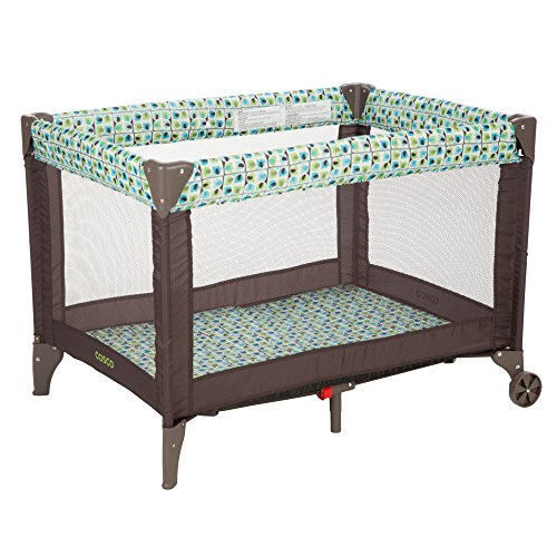 Cosco Funsport Compact Portable Playard, Lightweight, Easy Set up, Foldable Baby Playpen with Carry Bag, Elephant Squares