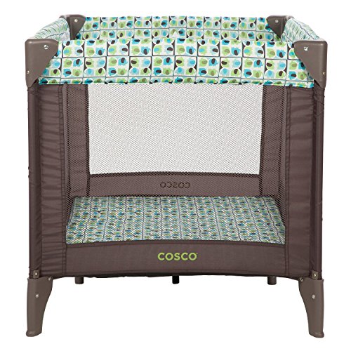 Cosco Funsport Compact Portable Playard, Lightweight, Easy Set up, Foldable Baby Playpen with Carry Bag, Elephant Squares