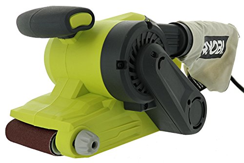 Ryobi BE319 6 Amp Portable 320 Feet / Minute Corded Belt Sander (3” x 18”) w/ Onboard Removable Dust Bag (Medium Grit Sanding Belt Included)