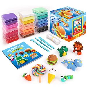 sago brothers air dry clay 24 colors, kids toys modeling clay for kids, 3 year old girl gifts no-bake no mess molding clay kit, model magic clay christmas birthday gifts for kids girls boys age 3-12