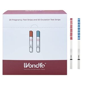 wondfo 50 ovulation test strips and 20 pregnancy test strips kit - rapid test detection for home self-checking (50 lh + 20 hcg) exp:11/9/2023