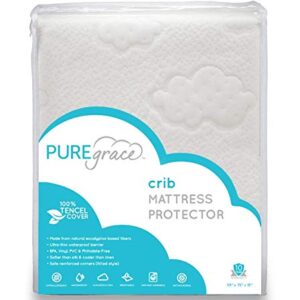 PUREgrace Crib Mattress Protector, Breathable Tencel Cover, Sensitive Skin Friendly Waterproof Pad