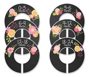 6 baby girl nursery c191 clothing size closet dividers chalkboard flowers