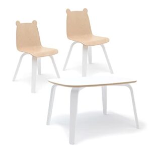 oeuf bear play chairs and table set in birch