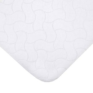 American Baby Company Waterproof Reusable Embossed Quilt-Like Flat Crib Protective Mattress Pad Cover for babies, adults and pets, White