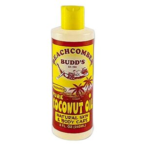 value pack hawaiian beachcomber budd pure coconut oil 8 oz. unscented 4 bottles