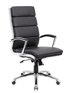 boss office products caressoftplus executive chair, traditional, metal chrome finish 30d x 27w x 42h in