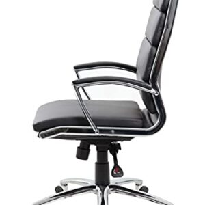 Boss Office Products CaressoftPlus Executive Chair, Traditional, Metal Chrome Finish 30D x 27W x 42H in