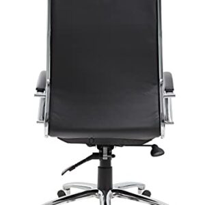 Boss Office Products CaressoftPlus Executive Chair, Traditional, Metal Chrome Finish 30D x 27W x 42H in