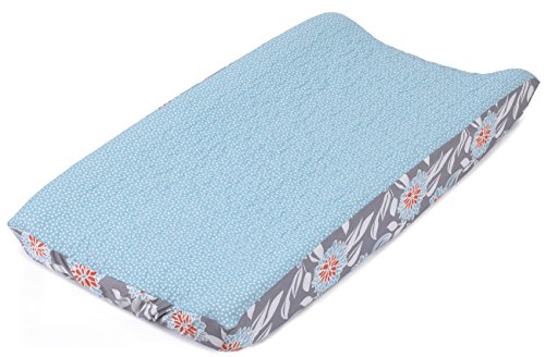 Balboa Baby Quilted Changing Pad Cover, Aqua/White Dot