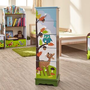 fantasy fields - enchanted woodland hand crafted kids storage cabinet with 5 drawers