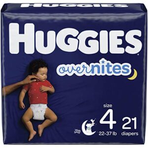 nighttime baby diapers size 4, 21 ct, huggies overnites