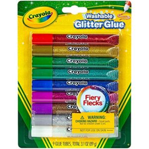 crayola washable glitter glue, assorted colors 9 ea (pack of 4)