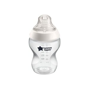 tommee tippee closer to nature baby bottle, breast-like nipple with anti-colic valve, 9oz, 1 count