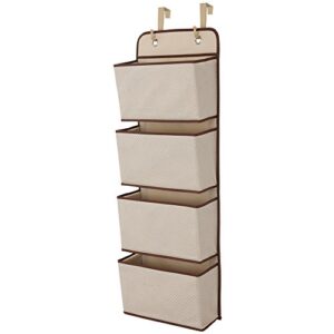 delta children 4 pocket over the door hanging organizer, easy storage/organization solution - versatile and accessible in any room in the house, beige