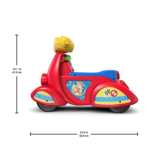 Fisher-Price Laugh & Learn Toddler Ride-On, Smart Stages Scooter, Musical Learning Toy with Motion-Activated Songs for Ages 1+ Years