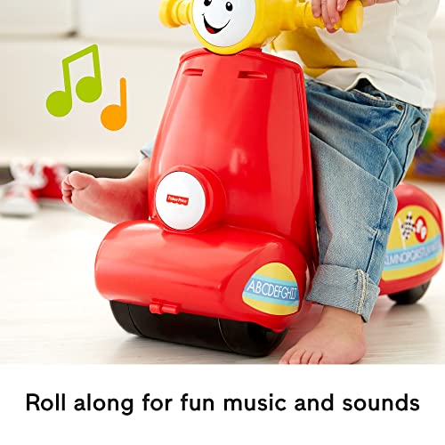 Fisher-Price Laugh & Learn Toddler Ride-On, Smart Stages Scooter, Musical Learning Toy with Motion-Activated Songs for Ages 1+ Years