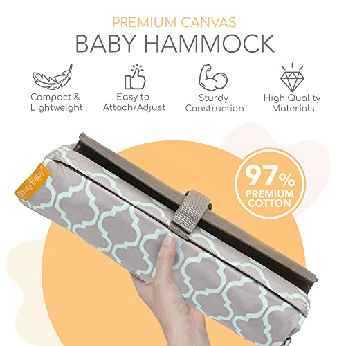 Binxy Baby Shopping Cart Hammock for Infants and Toddlers, Cart Seats for Babies, for All Car Seat Models, Grocery Cart Hammock for Baby, Capacity of up to 50 lbs, Gray and Aqua