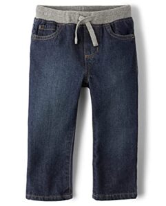 the children's place baby boys' pull on straight jeans, liberty blue, 5t
