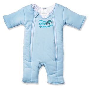 baby merlin's magic sleepsuit - 100% cotton baby transition swaddle - baby sleep suit - blue - 3-6 months