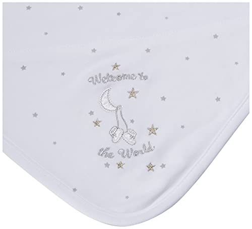 Little Me unisex baby nursery swaddling blankets, White, One Size US