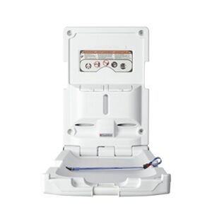 foundations classic vertical baby changing station, surface mount with backer-plate, light gray (100-ev-bp)