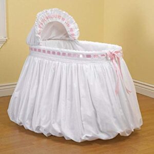 baby doll bedding pretty ribbon bassinet set, pink