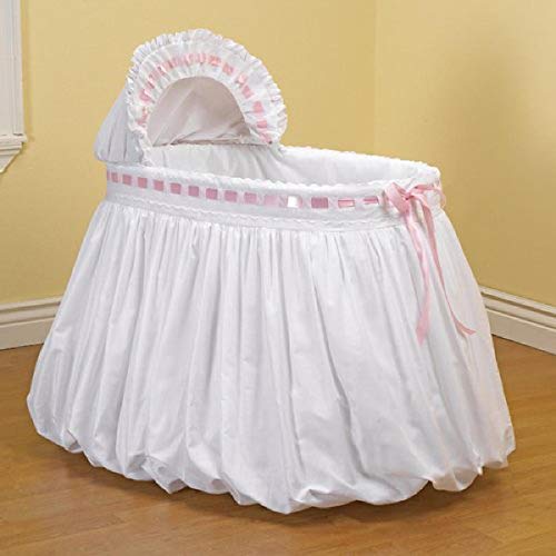 Baby Doll Bedding Pretty Ribbon Bassinet Set, Pink