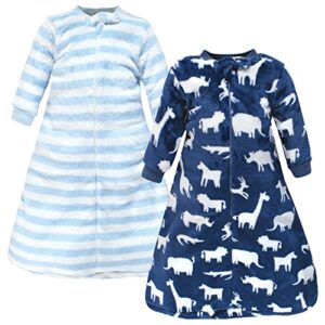 hudson baby unisex baby plush long-sleeve sleeping bag, sack, blanket, safari silhouette, 0-9 months