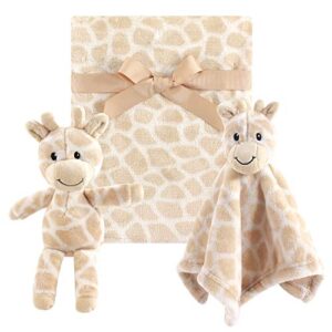 hudson baby unisex baby plush blanket, security blanket and toy set, giraffe, one size