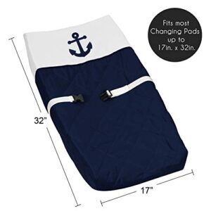 Baby Changing Pad Cover for Anchors Away Nautical Navy and White Collection