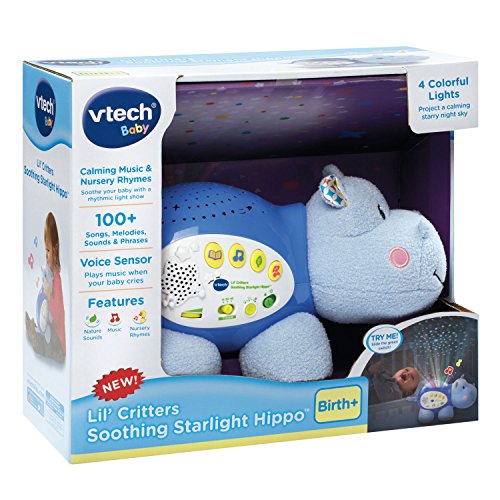 VTech Baby Lil' Critters Soothing Starlight Hippo, Blue