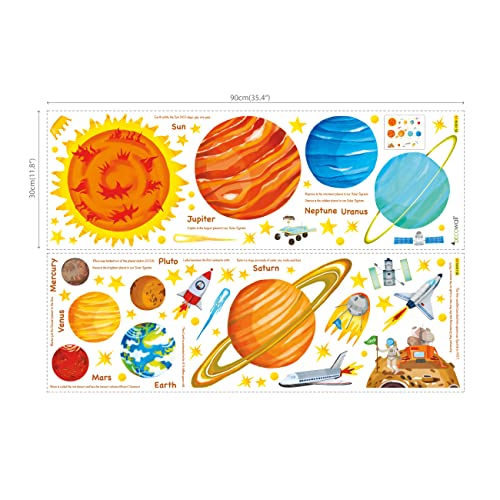 DECOWALL SG2-1501 The Solar System Kids Wall Stickers Wall Decals Peel and Stick Removable Wall Stickers for Kids Nursery Bedroom Living Room (Large) d?cor