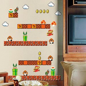 homeevolution giant super mario build a scene peel and stick wall decals stickers for kids boys nursery wall art room decor