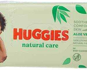 Baby Wipes Natural Care with Aloe Vera Huggies Wipes 56 Pc Kids