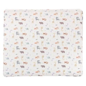 Trend Lab Crayon Jungle Flannel Swaddle Blanket - Jungle Animals Scatter Print Cotton Flannel, Orange, Yellow, Gray and White, 48 in x 48 in