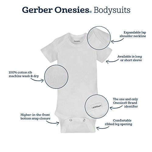 Gerber Baby 15 Piece Onesies Bodysuit Multi Size Pack, White, (0-3M, 3-6M, 6-9M)