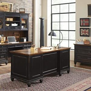 Martin Furniture Hartford Double Pedestal Shaped Desk, Brown - Fully Assembled