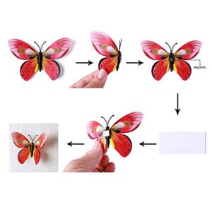 Amaonm® 72 Pcs 6 Packages Beautiful 3D Butterfly Wall Decals Removable DIY Home Decorations Art Decor Wall Stickers & Murals for Babys Bedroom Tv Background Living Room (Colorful, Six Color)