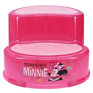 disney minnie mouse 2-tier step stool, pink