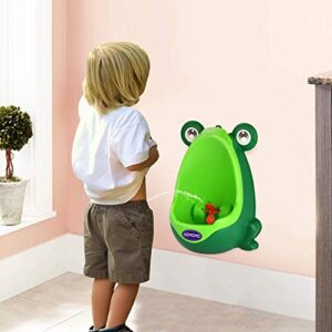 AOMOMO Frog Potty Training Urinal for Boys Toilet with Funny Aiming Target Green