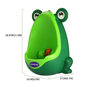 AOMOMO Frog Potty Training Urinal for Boys Toilet with Funny Aiming Target Green