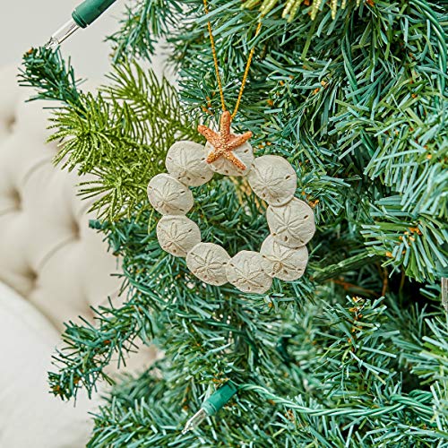 Beachcombers Sand Dollar Wreath Ornament White