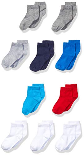 Hanes Boys' Toddler Ankle Sock 10-Pack, Assorted, 6/ 4T-5T