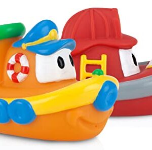 Nuby 2-Pack Tub Tugs Floating Boat Bath Toys, Colors May Vary, (Pack of 2)