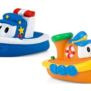 Nuby 2-Pack Tub Tugs Floating Boat Bath Toys, Colors May Vary, (Pack of 2)